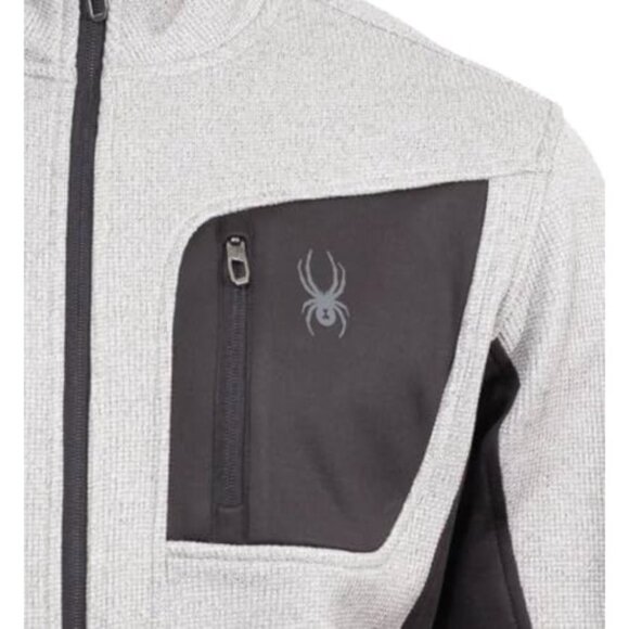 Spyder Men's Relaxed Fit Full Zip Jacket, L, Gray, New - Picture 6 of 13